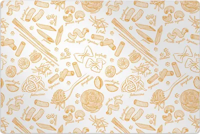 Produktbild von Küchenmatte 120x180 cm Vinylmatte Bodenmatte Dekoration - gezeichnetes Nudelmuster