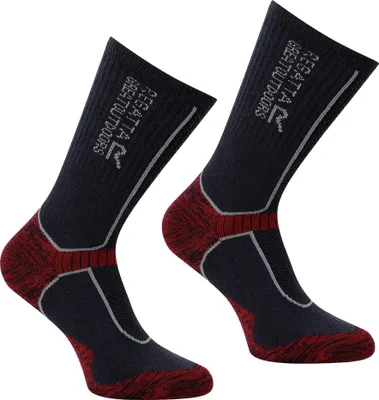 Obrázek produktu pro Regatta - Ponožky pro muže, Vlna, turistické RG12296 (43 EU - 47 EU) (tmavě šedá/tomatově červená)
