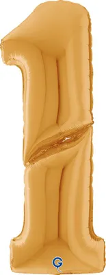 Produktbild von Riesenzahl Giant - Folienballon 64"/162cm - Gold Zahl: 1