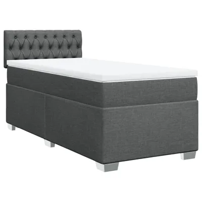 Produktbild von Boxspringbett mit Matratze Dunkelgrau 100x200 cm Stoff