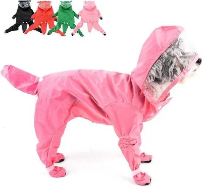 Immagine prodotto di Giacca impermeabile per cani di piccola taglia, rosa, taglia L