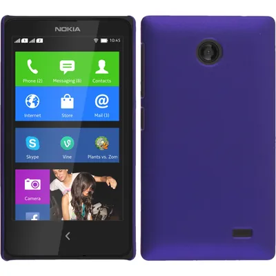 Produktbild von PhoneNatic Case kompatibel mit  Nokia X / X+ - Hülle lila gummiert Hard-case + 2 Schutzfolien