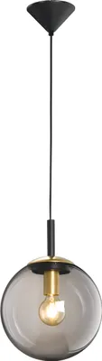 Produktbild von Fischer & Honsel Dini Pendelleuchte E27 Glas rauchfarben transparent schwarz 60430