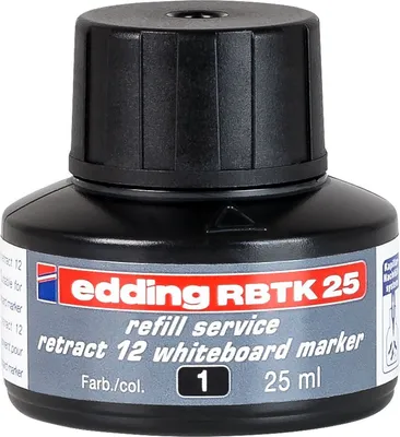 Produktbild von Nachfülltinte edding RBTK 25 für edding Boardmarker retract 12 25ml schwarz Packung mit 10 Stück
