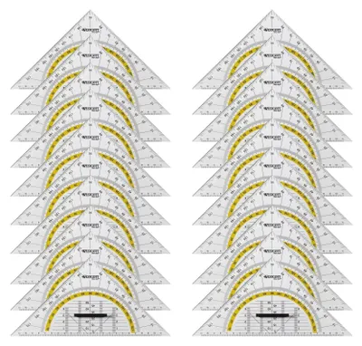 Immagine prodotto di Westcott E-10134 00-I, triangolo geometrico in plastica con manico removibile, 22 cm