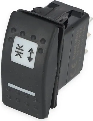 Produktbild von Tastschalter 12 V, ON-OFF-ON, mit verschiedenen Symbolen wählbar, 6 Anschlüsse Symbol: Auf / Ab