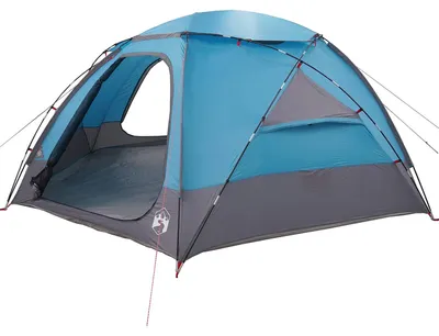 Image de Tente dôme vidaXL avec double toit amovible, bleue, 12 personnes