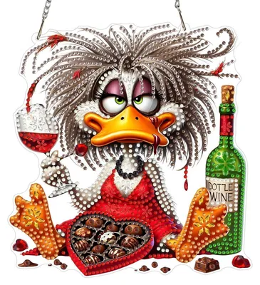 Immagine prodotto di Set per creare un ciondolo "Anatra" con tecnica Diamond Painting 5D, ideale per creare decorazioni per finestre o oggetti decorativi. Adatto a bambini e adulti. Codice prodotto: GSL128