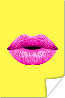 Produktbild von MuchoWow® Poster Lippen - Rosa - Gelb 20x30 cm - Papierdruck