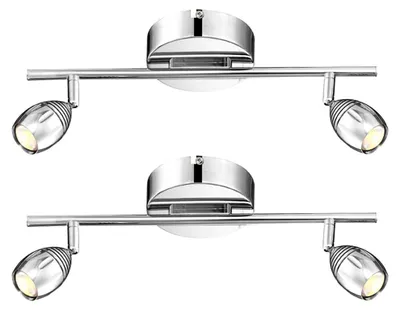 Produktbild von 2er Set LED Deckenlampe, Chrom, bewegliche Spots, L 38 cm
