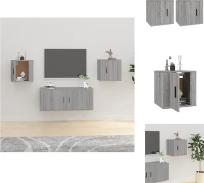 Produktbild von vidaXL TV-Wandschränke 2 Stk. Grau Sonoma 40x34,5x40 cm -  TV-Möbel