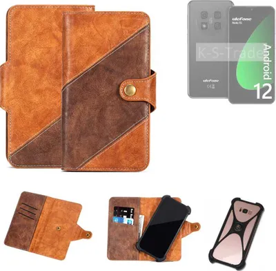 Produktbild von K-S-Trade Handyhülle Schutzhülle Bookstyle Case Wallet-Case kompatibel mit Ulefone Note 15 Cover Klapphülle Kantenschutz Smartphone dunkelbraun