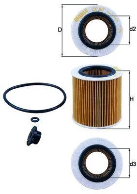 Produktbild von KNECHT OX 387D1 Ölfilter x