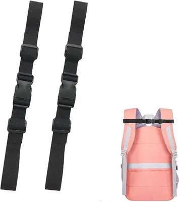 Zdjęcie produktu dla Regulowane paski naramienne do plecaka, nylonowe, 2 sztuki, czarne