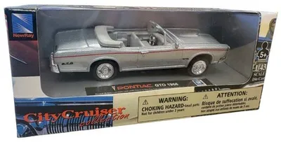 Immagine prodotto di Macchina da collezione in miniatura - NEWRAY - Pontiac GTO 1966 - Grigia - Scala 1/43