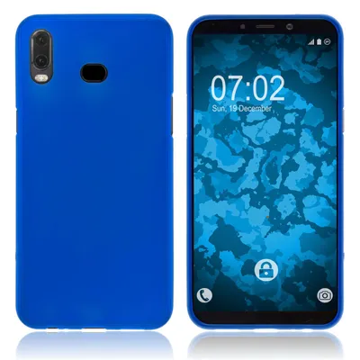 Produktbild von PhoneNatic Case kompatibel mit Samsung Galaxy A6s - blau Silikon Hülle matt Cover