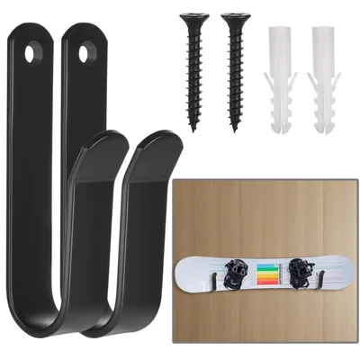 Immagine prodotto di Supporto orizzontale per snowboard, colore nero, confezione da 2 pezzi