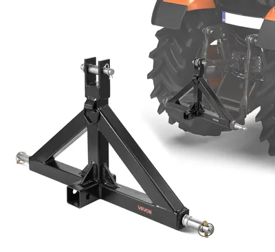 Produktbild von VEVOR 3-Punkt-Anhängerkupplung mit 2-Zoll-Anschluss, 3-Punkt-Schnellkupplung, 3.000 lbs Tragfähigkeit, Schwerlast-Traktor-Zugdeichsel-Adapter, kompatibel mit Kubota, Mahindra, John Deere, Massey Ferguson, 21 Zoll-Einzelbohrung+Einzelring-Standard