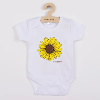 Imagen del producto de Body para bebé con estampado "New Baby Sunflower" - manga corta, talla 68 (4-6 meses)