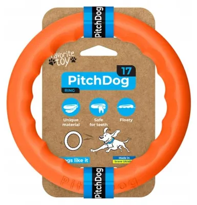 Produktbild von PitchDog Apportierring Orange 17 cm Hundespielzeug Ring