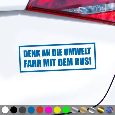 Produktbild von PantherPixel Fahr Mit Dem Bus Aufkleber Reisen Denk An Die Umwelt Sticker Auto Geschenkidee Farbe Blau