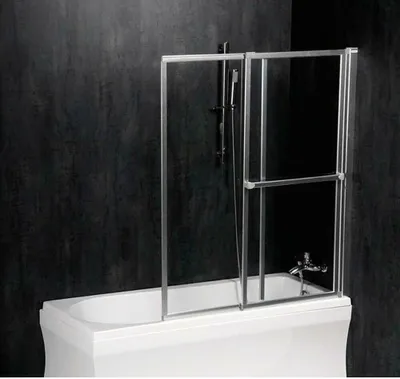 Produktbild von Polysan OLBIA Badewannenfaltwand, B. 1230mm, silber, Klarglas
