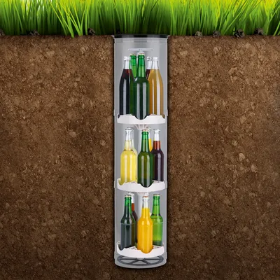 Produktbild von EASYmaxx Flaschenkühler Outdoor Erdloch- Bierkühler Camping  Flaschenkühlschrank max. 15 Flaschen Highlight im Garten Outdoorküche und Terrasse