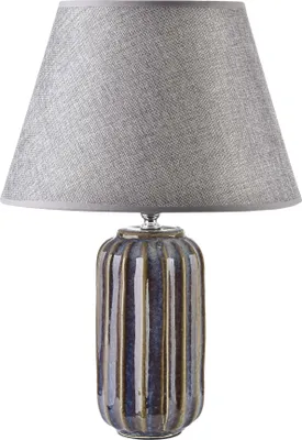 Zdjęcie produktu dla Lampa stołowa ceramiczna MONDEX LETI GREY 10x10x41 cm, szara, 1 sztuka