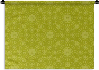 Produktbild von MuchoWow® Wandteppich Wandbehang Kompass - Grün - Muster 150x112.50 cm Tapisserie Dekoration Wandtuch - Wanddecke - Wandteppiche