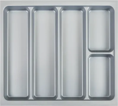 Produktbild von Orga-Box I Mehrzweckeinsatz 519 x 50 x 473 mm silbergrau Besteckeinsatz für Tandembox Antaro / Intivo u. ModernBox im 60er Schrank Schubladeneinsatz