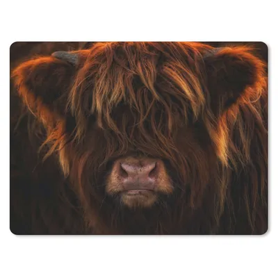 Produktbild von MuchoWow® Mauspad Mousepad Schottischer Highlander - Kuh - Schwarz - Porträt 40x30 cm - Mousepads - Maus Mat - Pad - Mausunterlage - Anti Rutsch