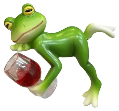 Froschfigur aus Harz, handbemalt, 10 cm, für Pflanzgefäße und Märchengärten