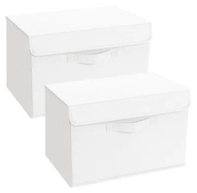 Produktbild von Aufbewahrungsboxen mit Deckel, faltbare Aufbewahrungsbox mit Griff, Aufbewahrungskorb aus Stoff, Kleiderschrank-Organizer, faltbare Kleiderbox, 2