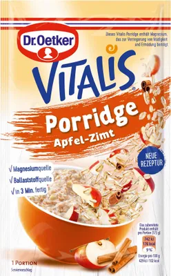 Produktbild von Dr. Oetker Vitalis Porridge Apfel-Zimt 48g