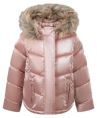 Image de Minoti - Veste matelassée pour fille, Fourrure artificielle, hiver MN462 (122) (rose)