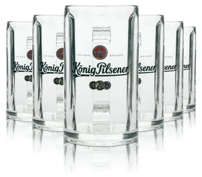 Produktbild von 6x König Pilsner Bier Glas Krug 0,4l Rastal