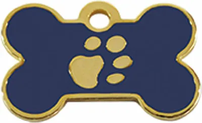 Image de Etiquette d'identification pour collier Imarc bleu or os aluminium
