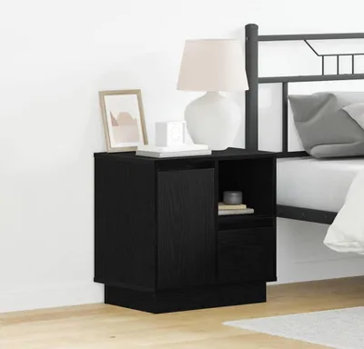 Obrázek produktu pro vidaXL Noční stolek černý dubový vzhled 50 x 34,5 x 50 cm materiál na bázi dřeva