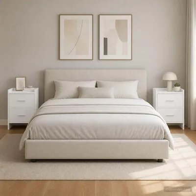 Obrázok produktu pre Maison Exclusive – Nočné stolíky, 2 kusy, biela farba, 40 x 30 x 60 cm, drevotrieska