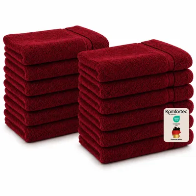 Produktbild von Komfortec 12er Gästehandtücher Set 30x50 cm, 100% Baumwolle, Weich & Saugfähig, Frottee Gästetücher,