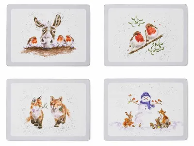 Platzsets 'Weihnachten', 4er-Set, 40,1x29 cm, Kork, hitzebeständig