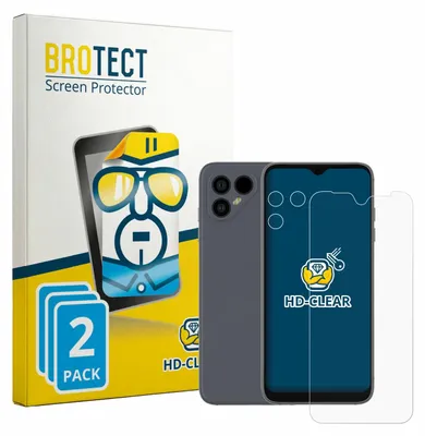 Produktbild von 2x Für Fairphone 4 (Display+Kamera) Schutzfolie BROTECT Displayschutz Display Schutz Folie Klar Transparent