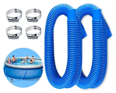 Produktbild von Poolschlauch 32 mm, 2 Stück, Schwimmbadschlauch mit 4 Metallklemmen, Poolfilterschlauch, Poolpumpenschlauch für oberirdische Pools