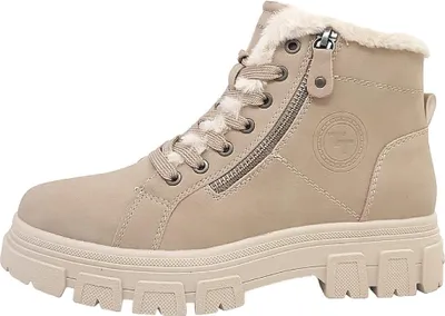 Immagine prodotto di Scarpe da donna del marchio Tom Tailor, stivali, modello stringato, color beige, adatte al tempo libero