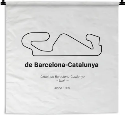 Produktbild von MuchoWow® Wandteppich Wandbehang F1 - Rennstrecke - Barcelona 60x60 cm Tapisserie Dekoration Wandtuch - Dekorationen - Wand Decke