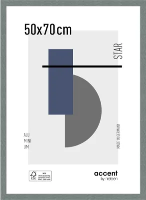 Produktbild von accent by nielsen Aluminium Bilderrahmen Star, 50x70 cm, Struktur Grau