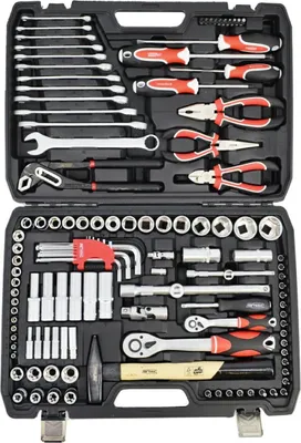 Produktbild von AWTOOLS Schraubenschlüsselsatz, 122-teilig, 1/2" / 1/4", schwarz