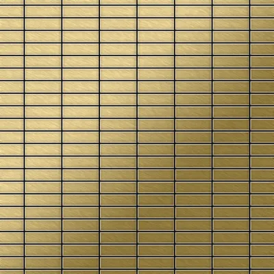 Produktbild von Mosaik Fliese massiv Metall Titan gebürstet gold 1,6mm stark Cabin-Ti-GB