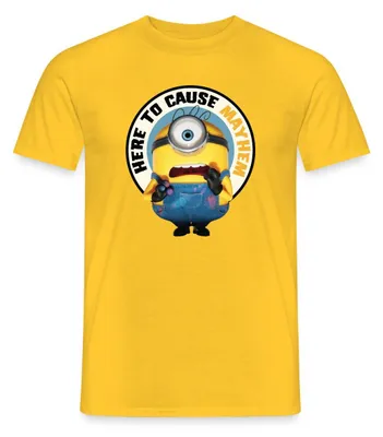 Produktbild von Spreadshirt Minions Hier Um Chaos Zu Verursachen Männer T-Shirt, M, Gelb