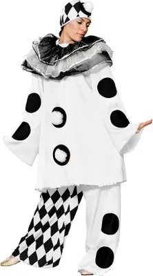 Produktbild von Klassischer Pierrot - Clown Kostüm für Fasching Größe: S-M